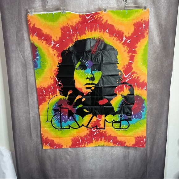 “DOORS” Jim Morrison SunBurst Tye-Dye Fabric Wall Hanging NWT - Picture 10 of 11